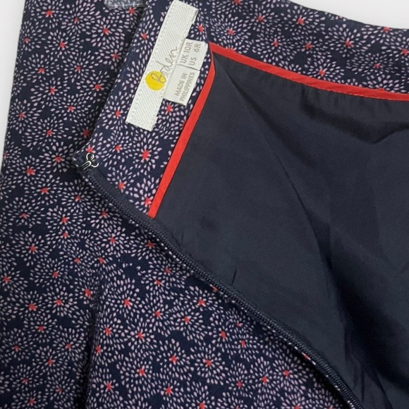 Boden Women's Navy Floral Spray Skater A-Line Flared Mini Skirt Size 6 - Picture 7 of 11